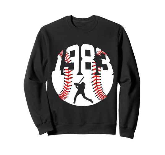 1983 Baseball 43Rd Birthday Sweatshirt - Trendy Graphic Men Women - T-Shirt, Sweatshirt, Hoodie