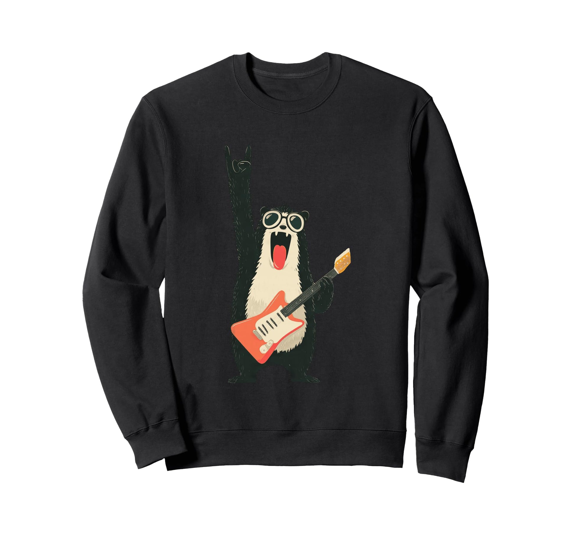 Funny Bear Guitarist Animal Sweatshirt - Fun Novelty Design Men Women - T-Shirt, Sweatshirt, Hoodie