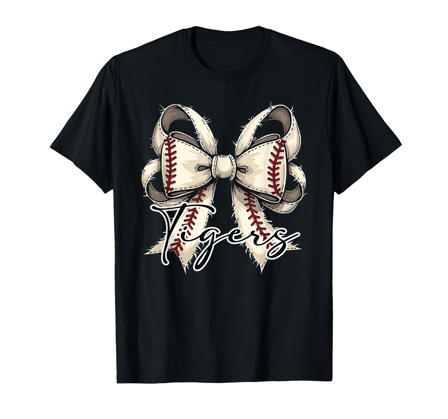 Tigers Baseball Coquette Bow Game Day T-Shirt - Unique Graphic Men Women - T-Shirt, Sweatshirt, Hoodie