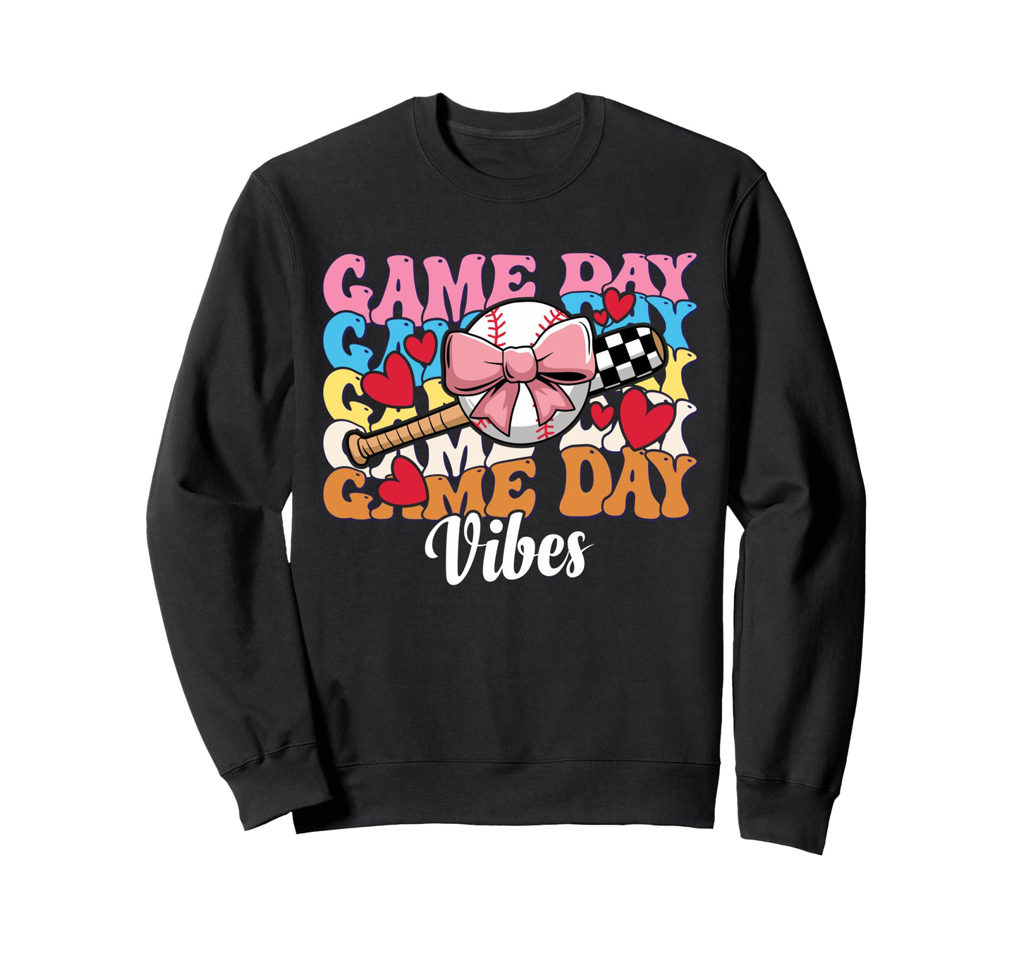Game Day Vibes Coquette Bow Softball Sweatshirt - Streetwear Style Unisex - T-Shirt, Sweatshirt, Hoodie