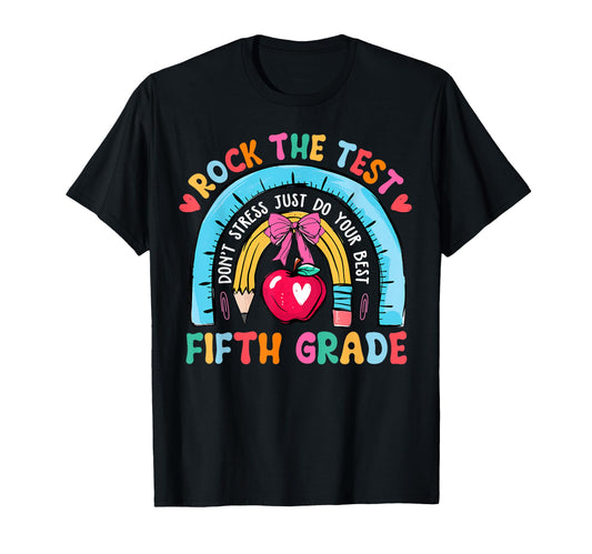 5Th Grade Teacher Rock Test Day T-Shirt - Streetwear Style for Adults - T-Shirt, Sweatshirt, Hoodie