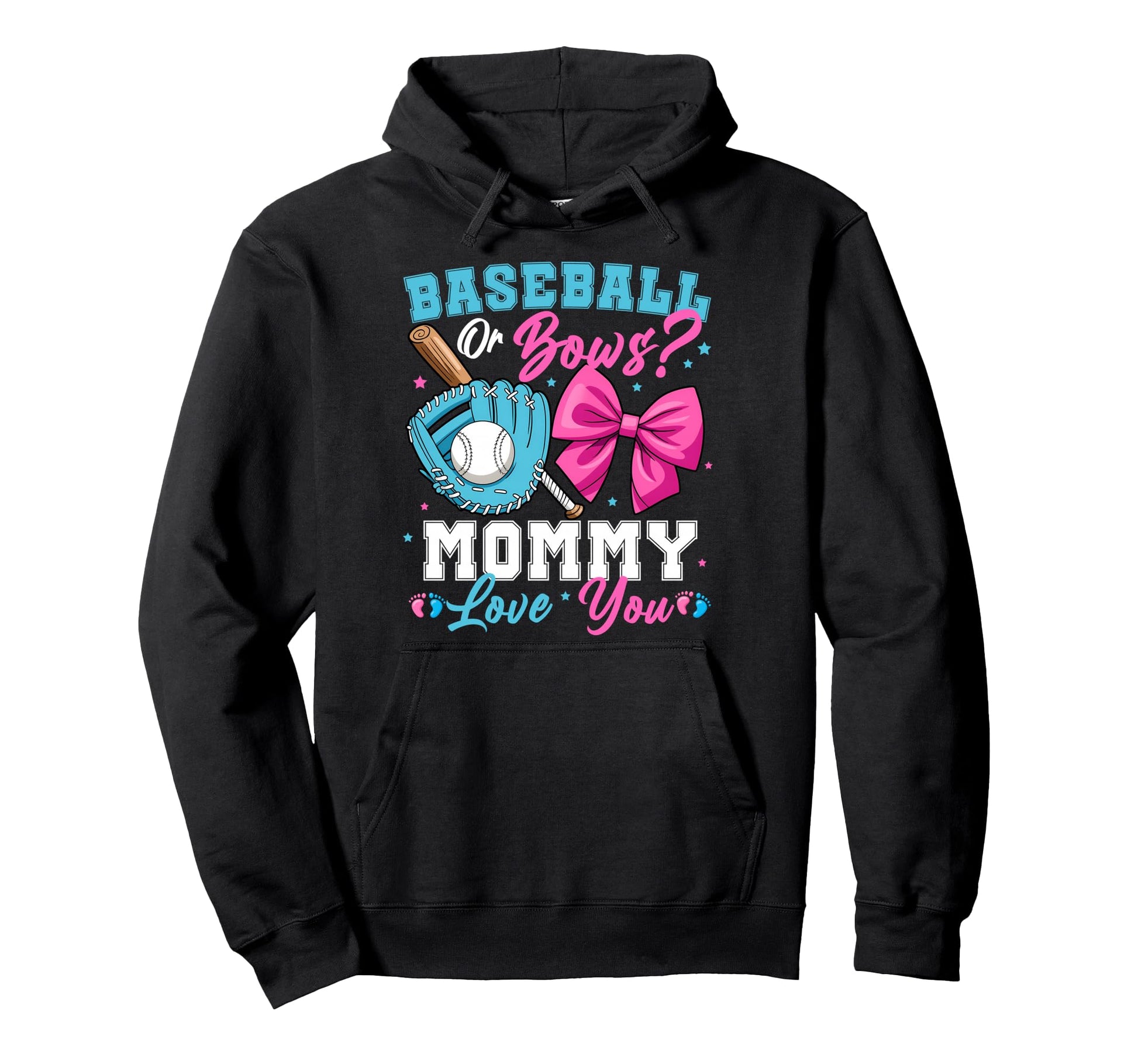 Baseball Or Bows Mommy Loves You Gender Hoodie - Aesthetic Graphic Unisex - T-Shirt, Sweatshirt, Hoodie