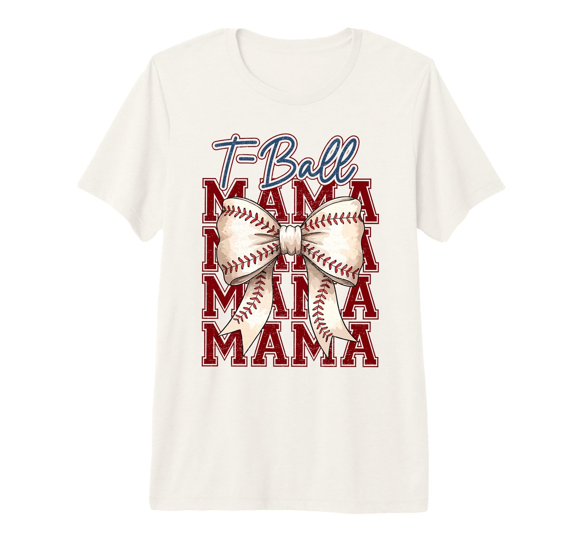 T Ball Mama Baseball Mom Coquette Bow T-Shirt - Trendy Graphic for Adults - T-Shirt, Sweatshirt, Hoodie
