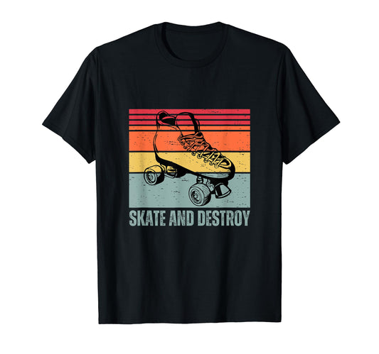 70S 80S Roller Derby Player Skate And T-Shirt - Minimalist Print Men Women - T-Shirt, Sweatshirt, Hoodie