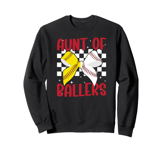 Aunt Ballers Coquette Baseball Sweatshirt - Casual Everyday Wear Men Women - T-Shirt, Sweatshirt, Hoodie
