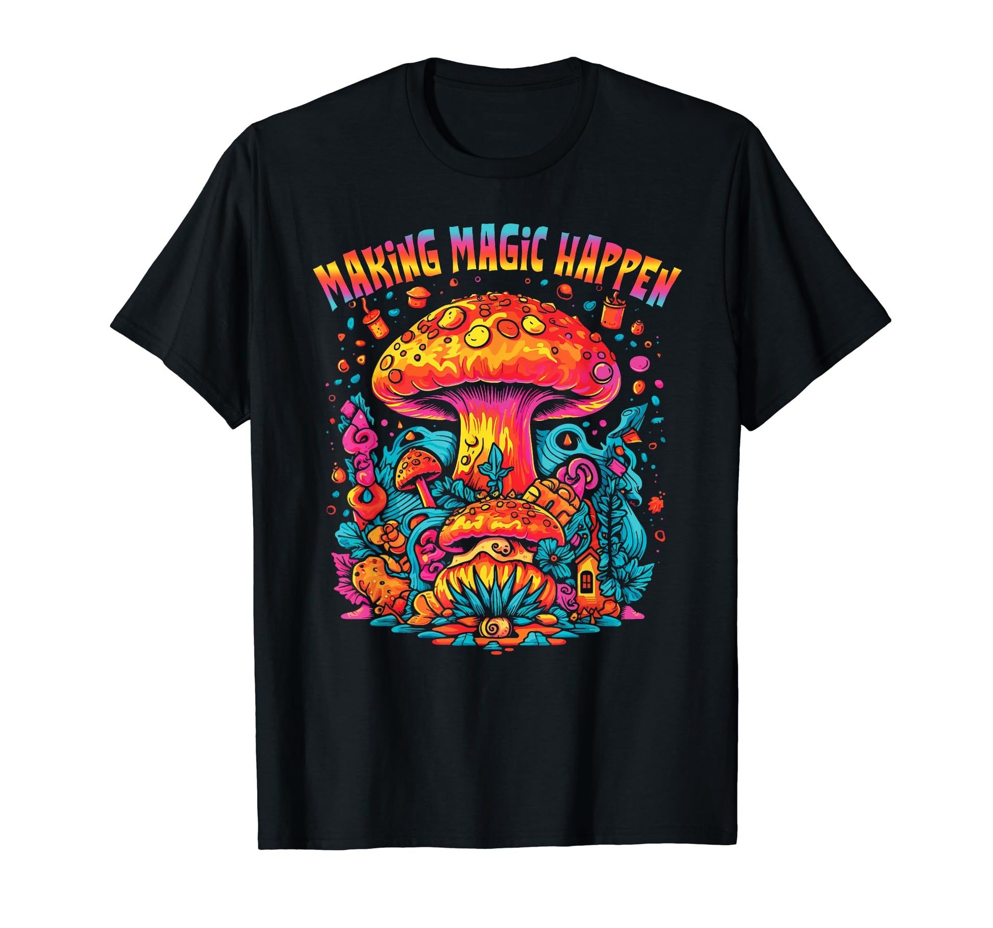 Magic Mushrooms Psychedelic Trip T-Shirt - Fun Novelty Design Unisex - T-Shirt, Sweatshirt, Hoodie