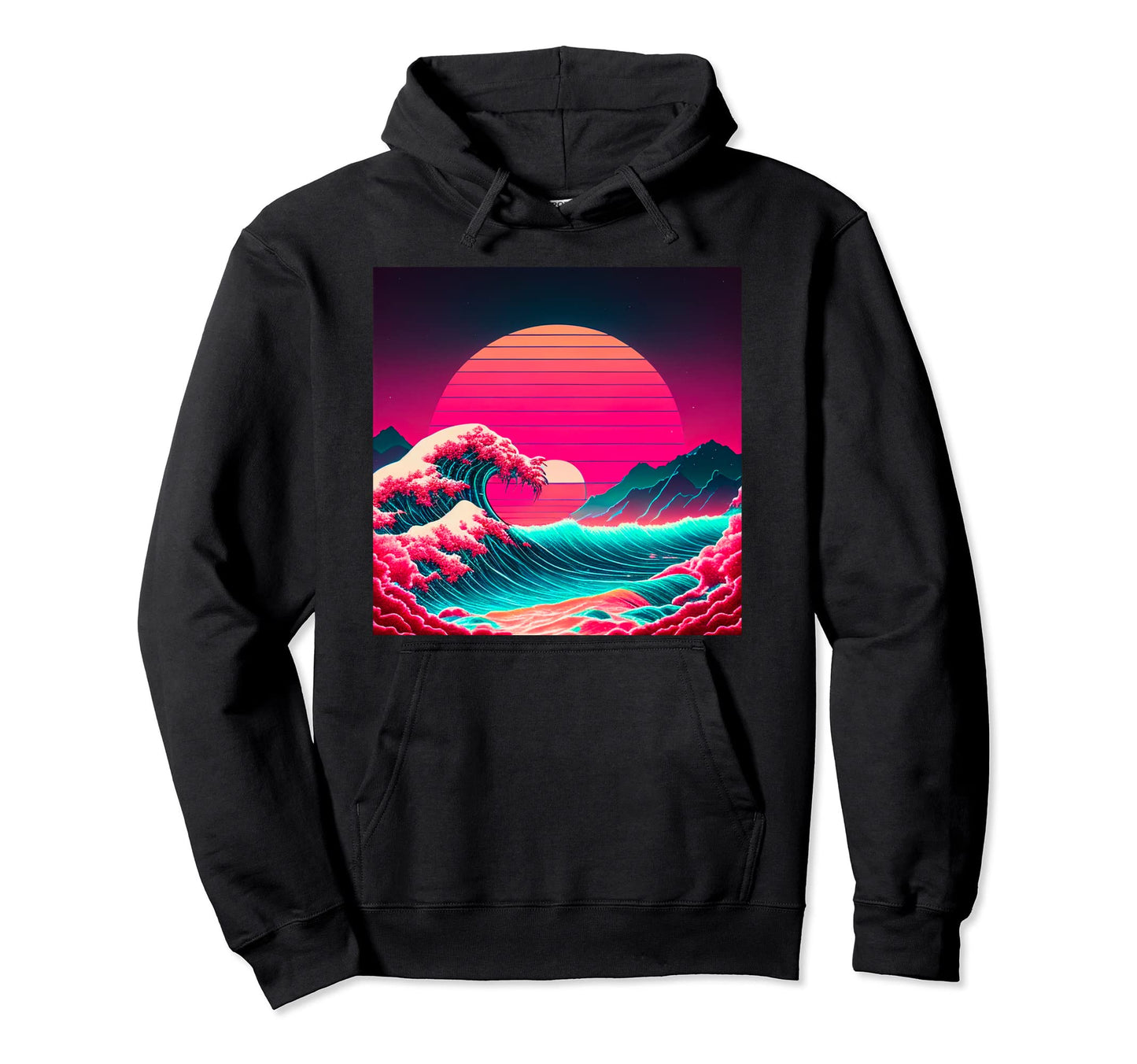 Vaporwave Synthwave Ocean Japanese 80S Hoodie - Streetwear Style Men Women - T-Shirt, Sweatshirt, Hoodie