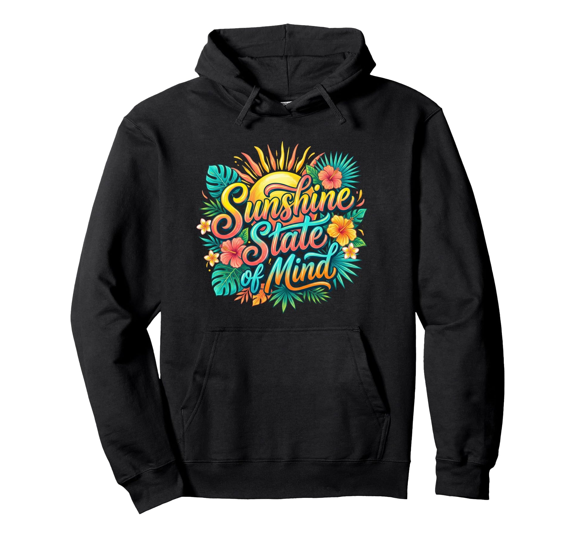 Sunshine State Mind Tropical Summer Hoodie - Custom Art Print for Adults - T-Shirt, Sweatshirt, Hoodie