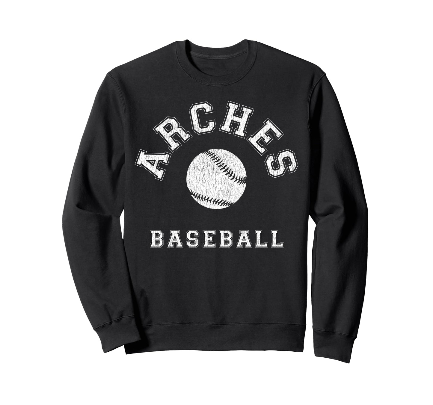 Arches Baseball Distressed Sweatshirt - Casual Everyday Wear for Adults - T-Shirt, Sweatshirt, Hoodie