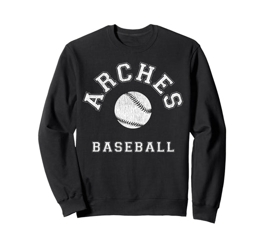 Arches Baseball Distressed Sweatshirt - Casual Everyday Wear for Adults - T-Shirt, Sweatshirt, Hoodie