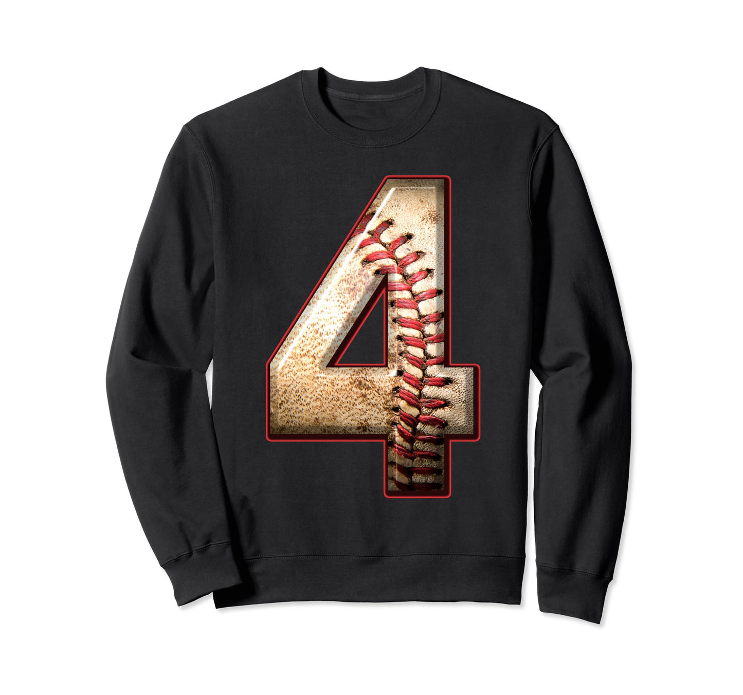 Baseball Birthday Four 4Th Sweatshirt - Aesthetic Graphic for Adults - T-Shirt, Sweatshirt, Hoodie