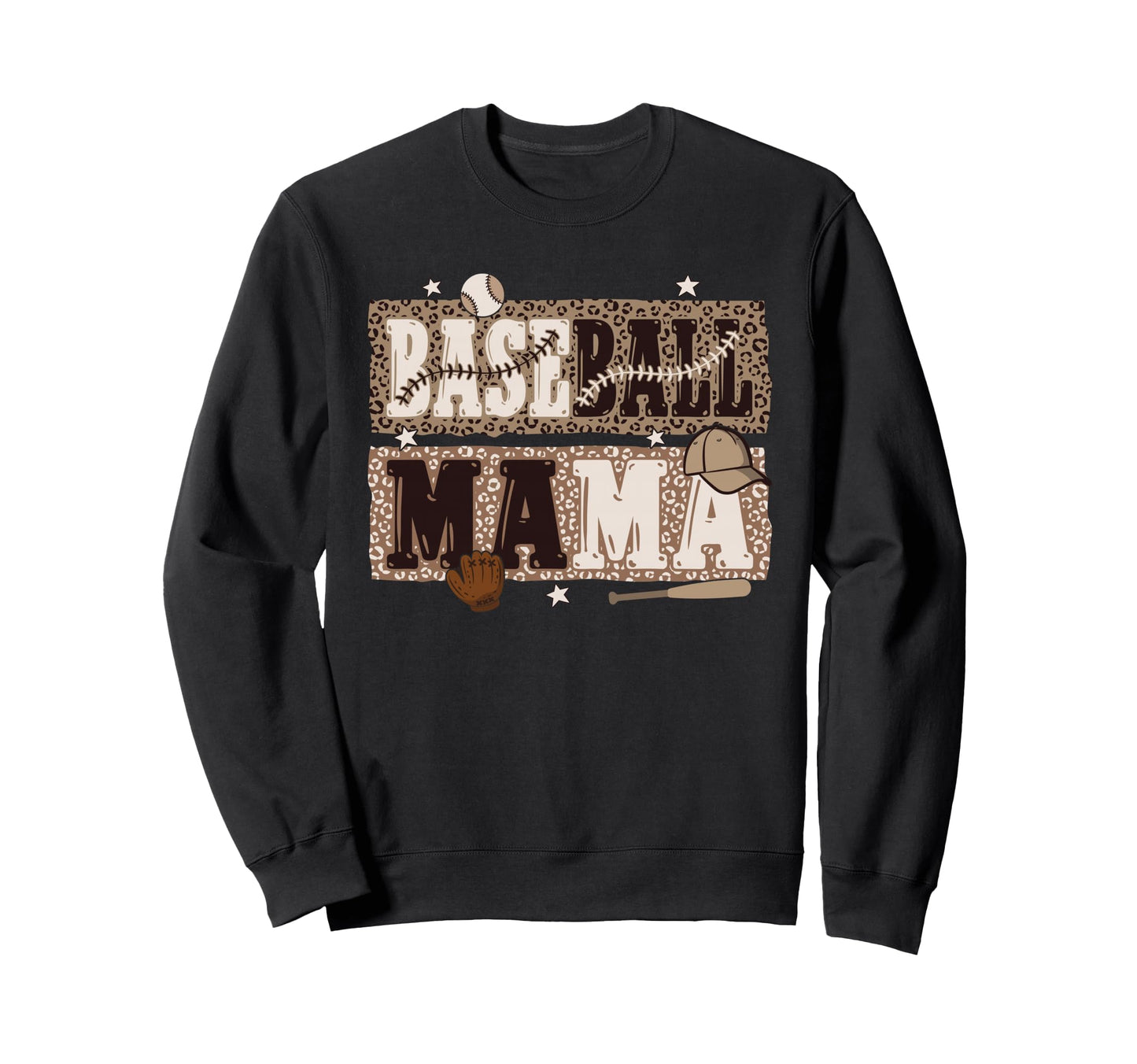Baseball Mom Leopard Art Funny Sweatshirt - Minimalist Print for Adults - T-Shirt, Sweatshirt, Hoodie