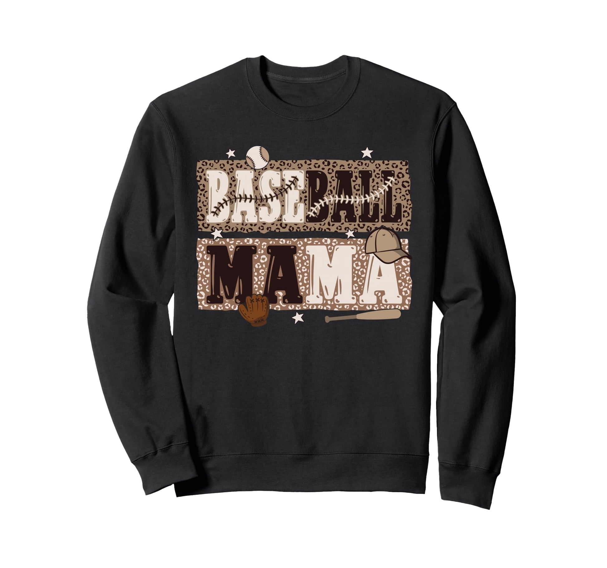 Baseball Mom Leopard Art Funny Sweatshirt - Minimalist Print for Adults - T-Shirt, Sweatshirt, Hoodie