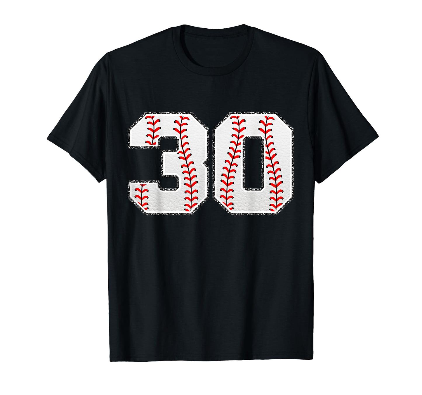 Number 30 Baseball Distressed Number T-Shirt - Graphic Print Unisex - T-Shirt, Sweatshirt, Hoodie
