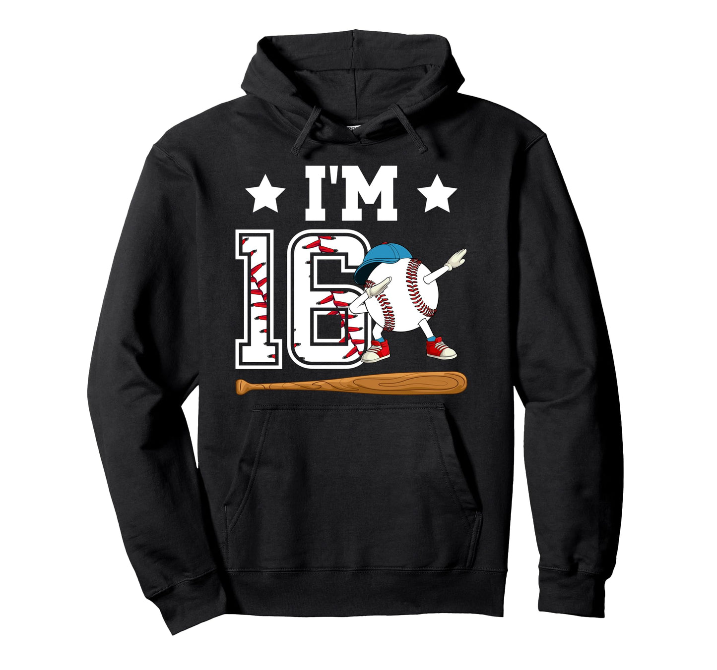 16Th Baseball Birthday Sixteen Year Old Hoodie - Novelty Apparel Men Women - T-Shirt, Sweatshirt, Hoodie