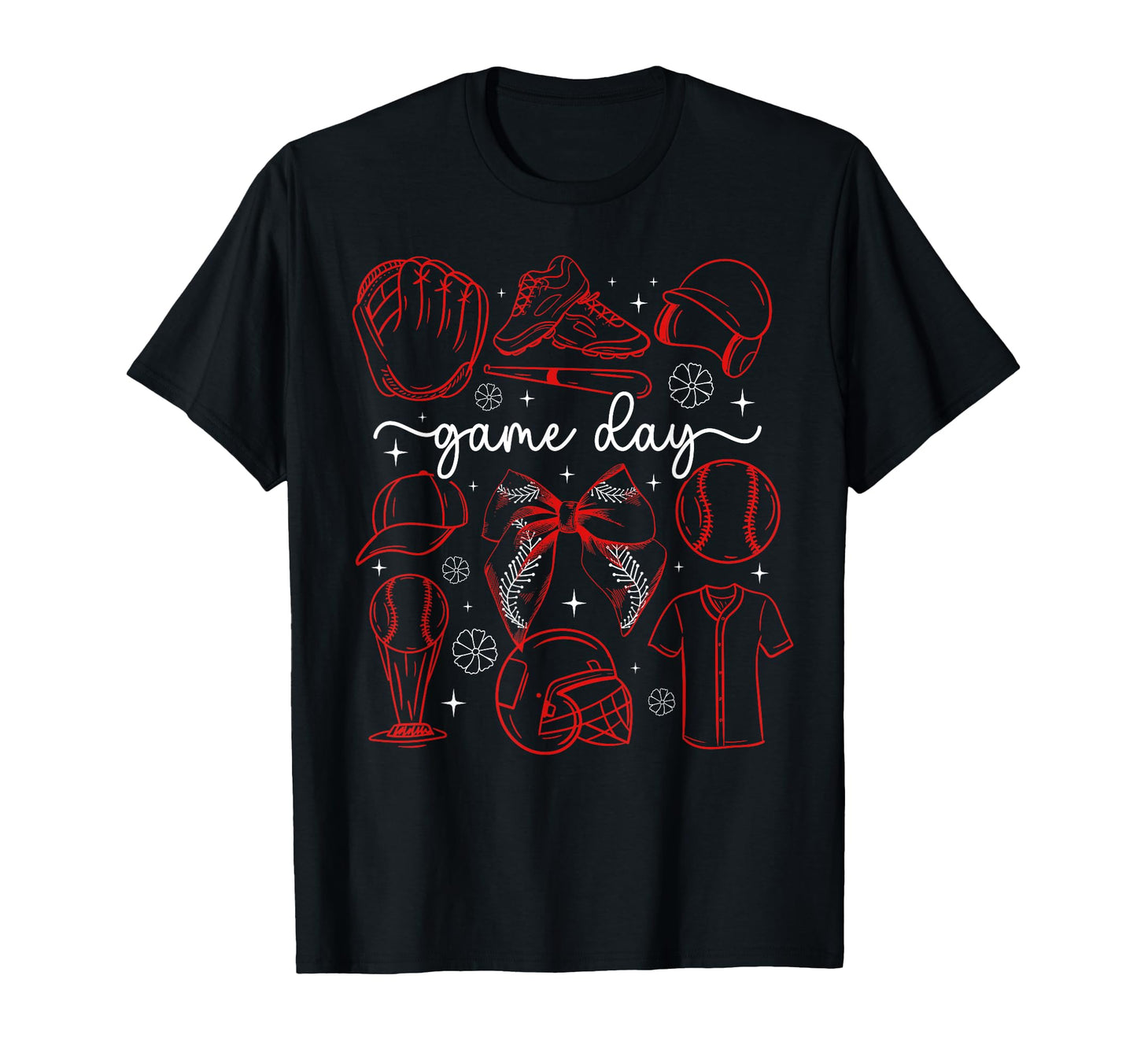 Baseball Game Day Coquette Game Day T-Shirt - Custom Art Print for Adults - T-Shirt, Sweatshirt, Hoodie