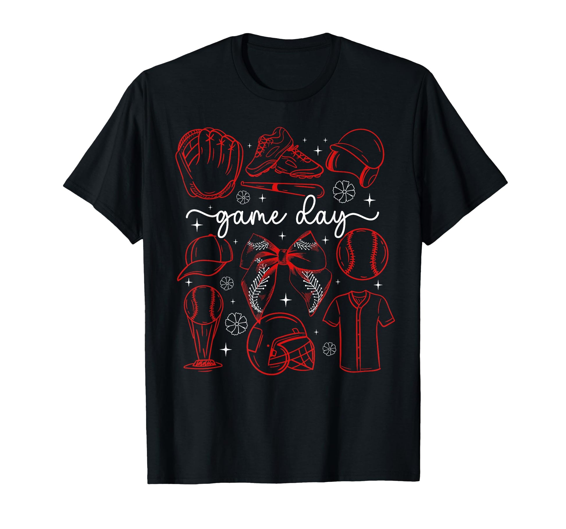 Baseball Game Day Coquette Game Day T-Shirt - Custom Art Print for Adults - T-Shirt, Sweatshirt, Hoodie