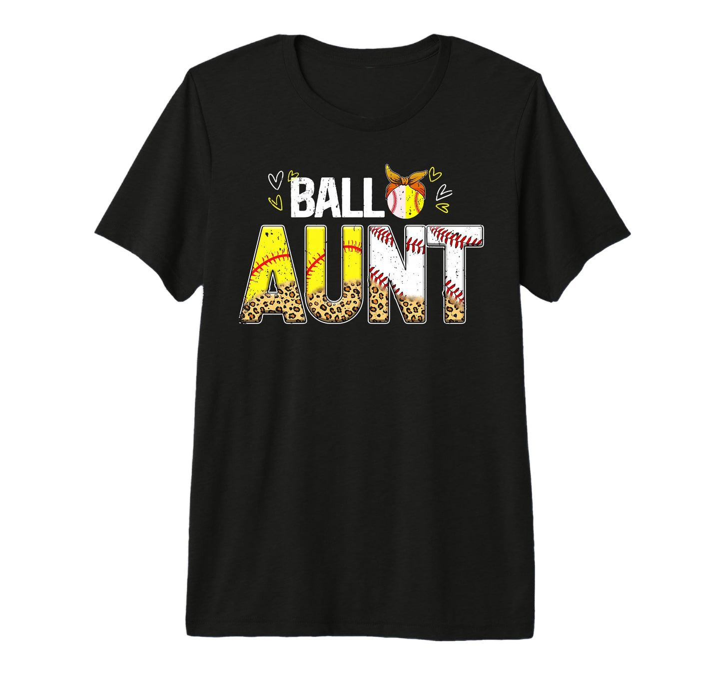 Ball Aunt Leopard Baseball Softball T-Shirt - Unique Graphic for Adults - T-Shirt, Sweatshirt, Hoodie