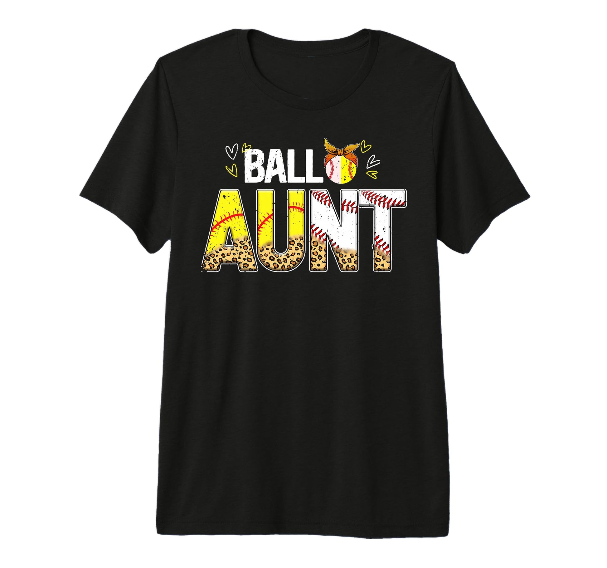 Ball Aunt Leopard Baseball Softball T-Shirt - Unique Graphic for Adults - T-Shirt, Sweatshirt, Hoodie