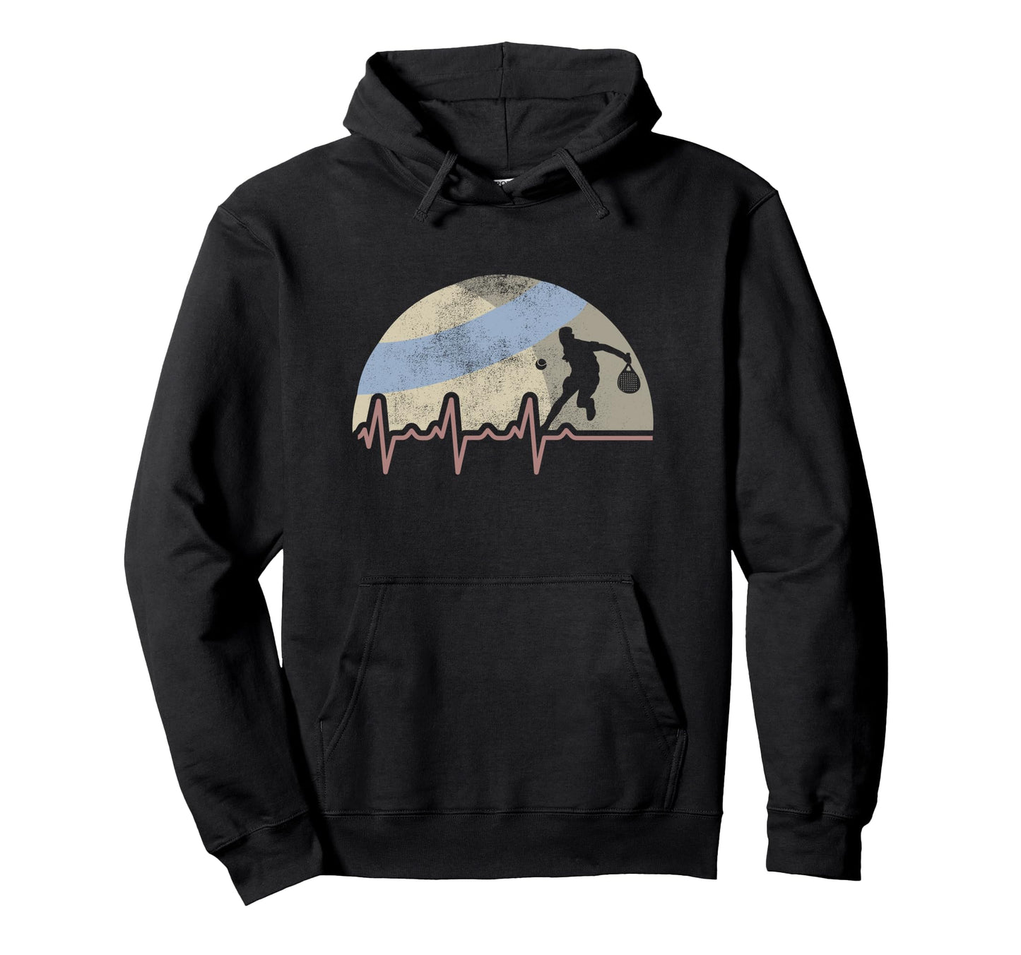 Funny Padel Heartbeat Padel Player Hoodie - Novelty Apparel Unisex - T-Shirt, Sweatshirt, Hoodie