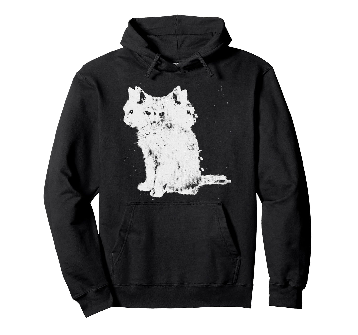 Glitch Aesthetic Cat Pastel Goth Alt Hoodie - Graphic Print for Adults - T-Shirt, Sweatshirt, Hoodie