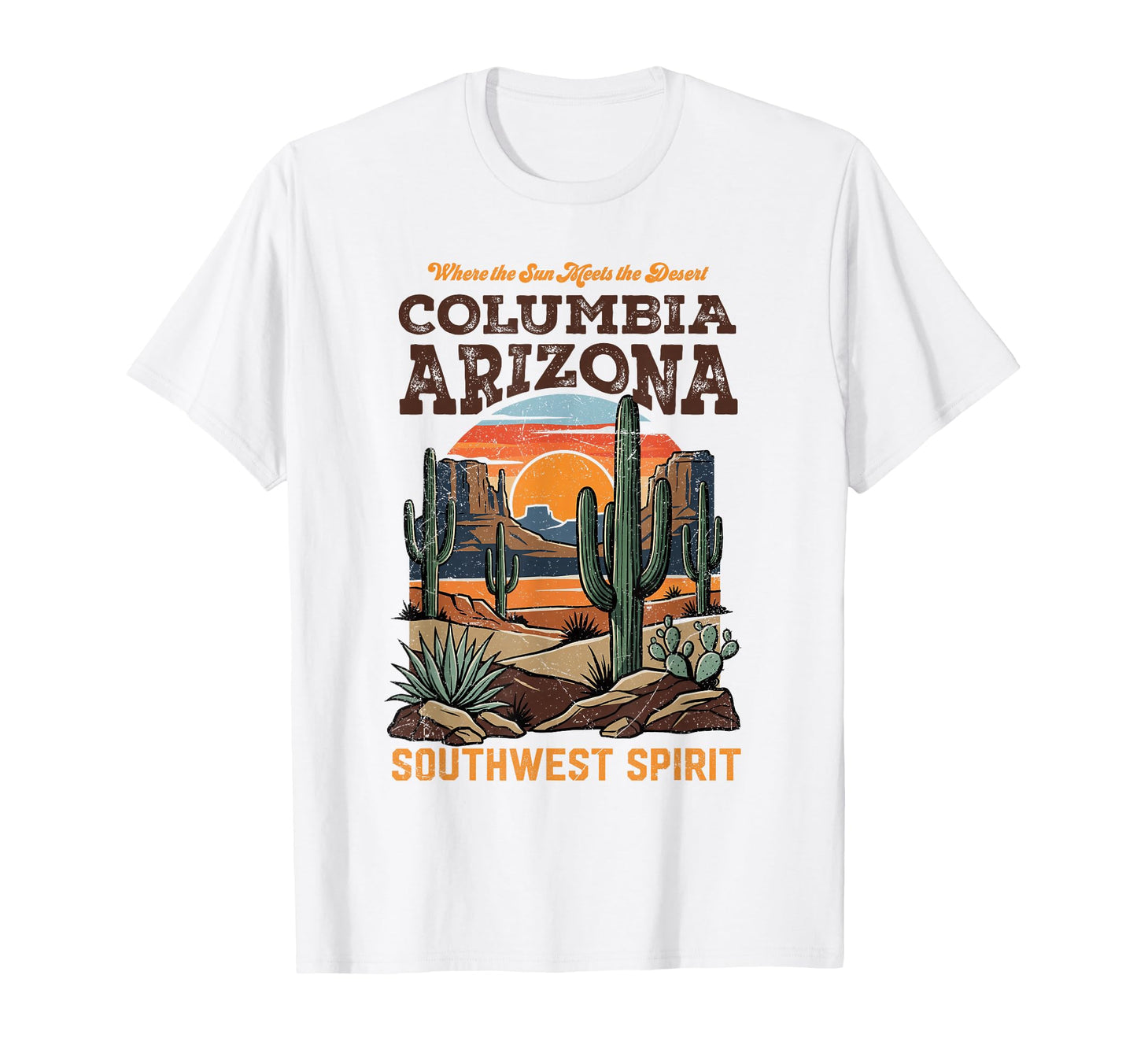 Columbia Az Southwest Desert Landscape T-Shirt - Fun Novelty Design Unisex - T-Shirt, Sweatshirt, Hoodie