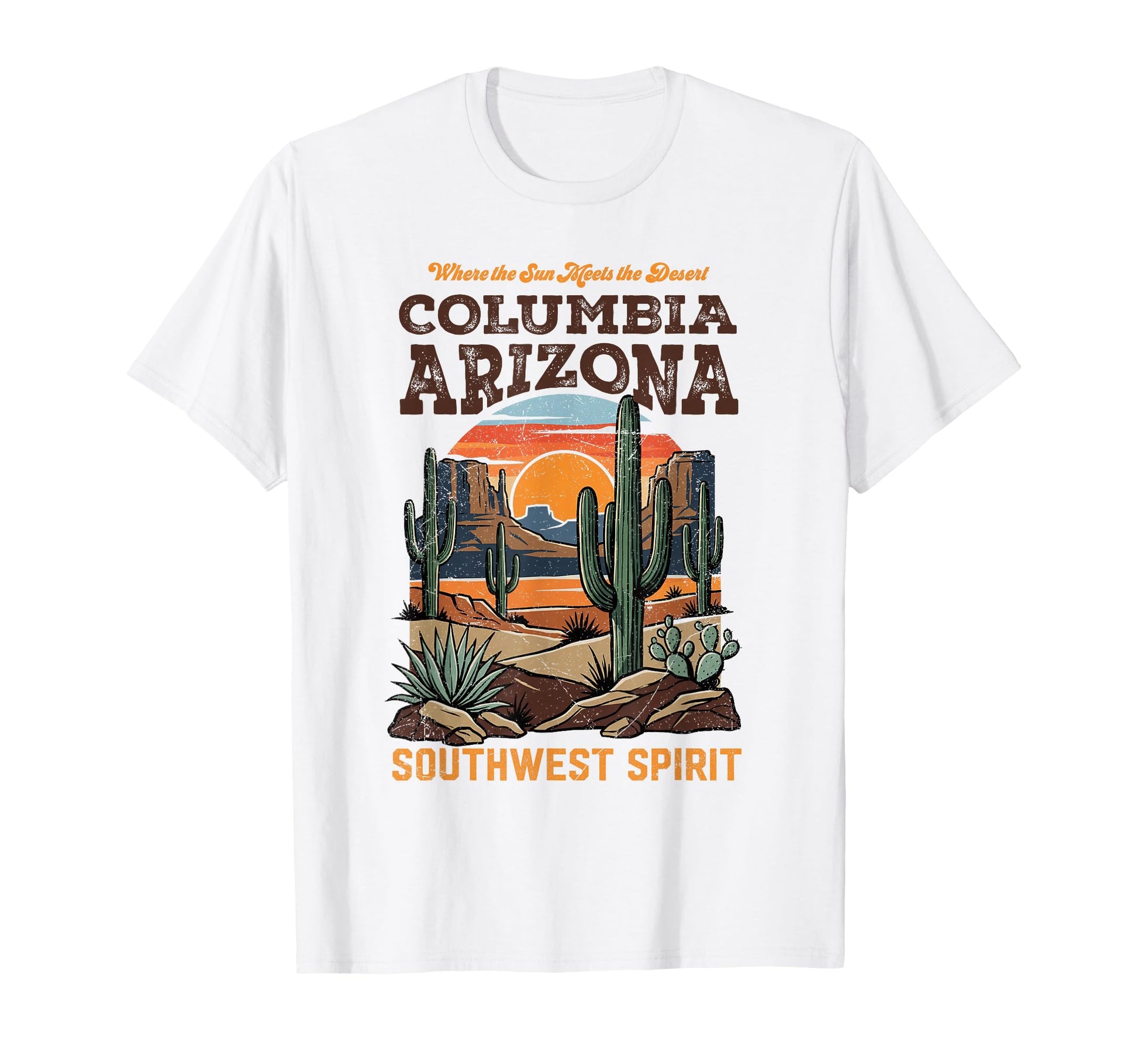 Columbia Az Southwest Desert Landscape T-Shirt - Fun Novelty Design Unisex - T-Shirt, Sweatshirt, Hoodie