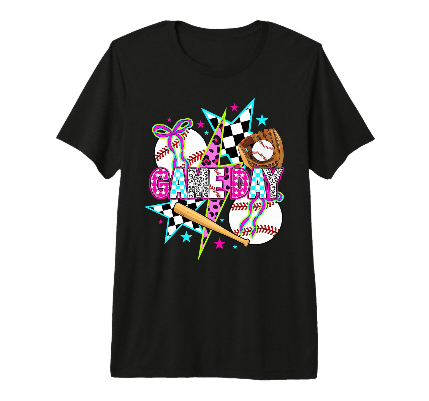 Baseball Game Day Bow Game Day T-Shirt - Novelty Apparel Men Women - T-Shirt, Sweatshirt, Hoodie