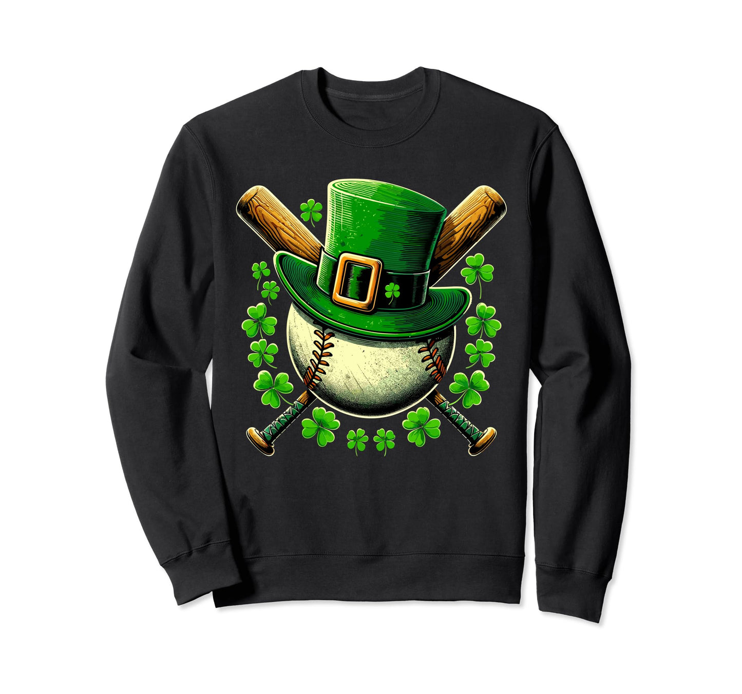 Saint Paddys Shamrock Baseball St Sweatshirt - Streetwear Style Men Women - T-Shirt, Sweatshirt, Hoodie