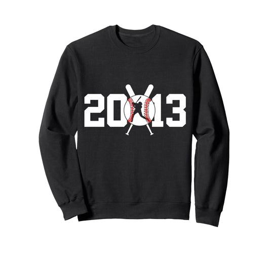 2013 Baseball 13Th Birthday Sweatshirt - Minimalist Print Unisex - T-Shirt, Sweatshirt, Hoodie
