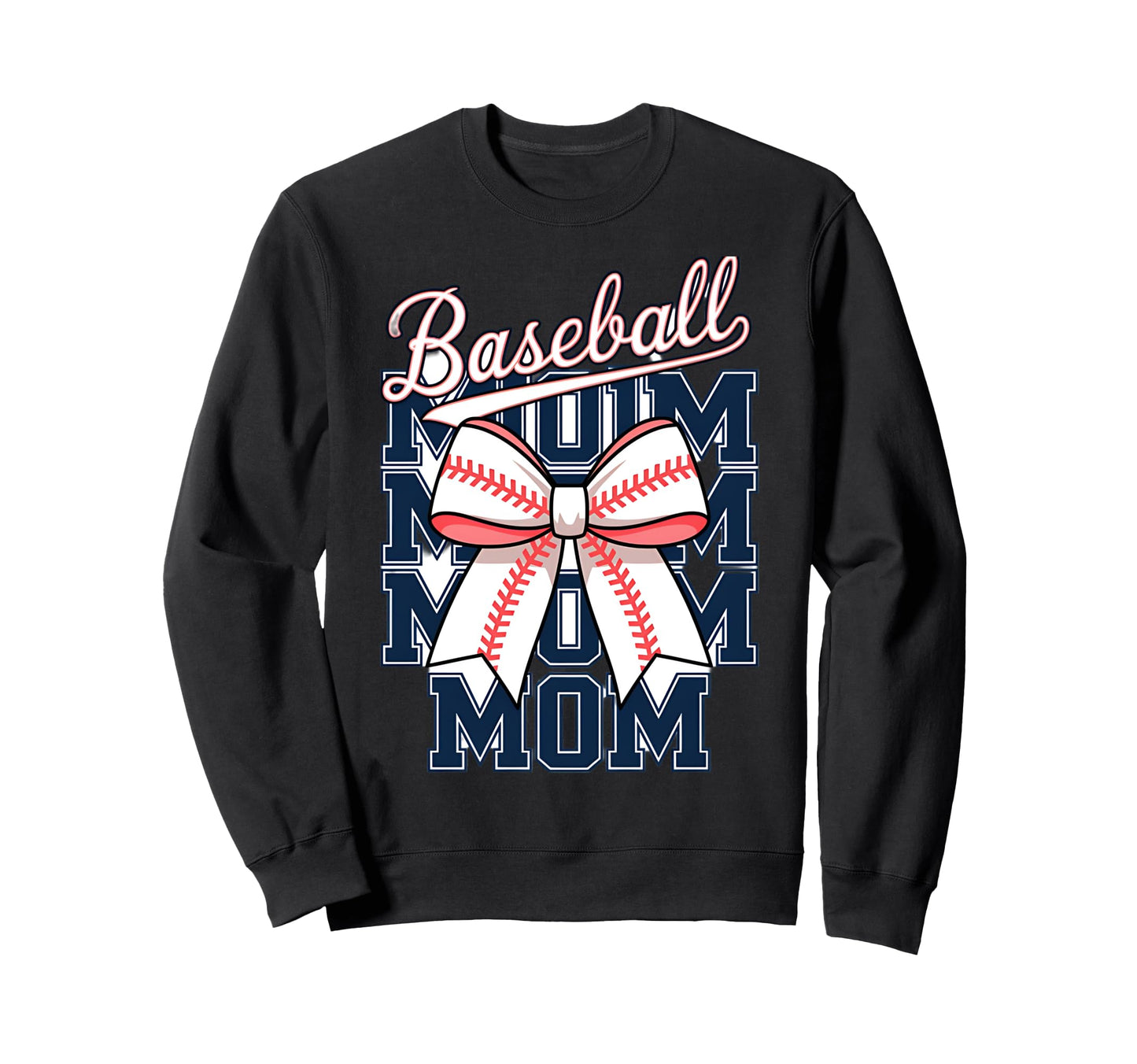 Baseball Mom Coquette Bow Sweatshirt - Trendy Graphic Men Women - T-Shirt, Sweatshirt, Hoodie