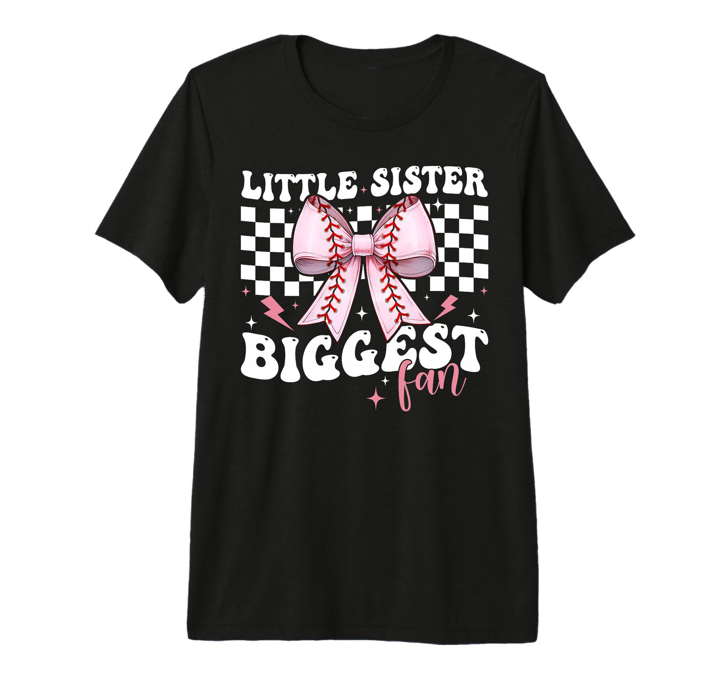 Baseball Sister Coquette Bow Little T-Shirt - Aesthetic Graphic for Adults - T-Shirt, Sweatshirt, Hoodie