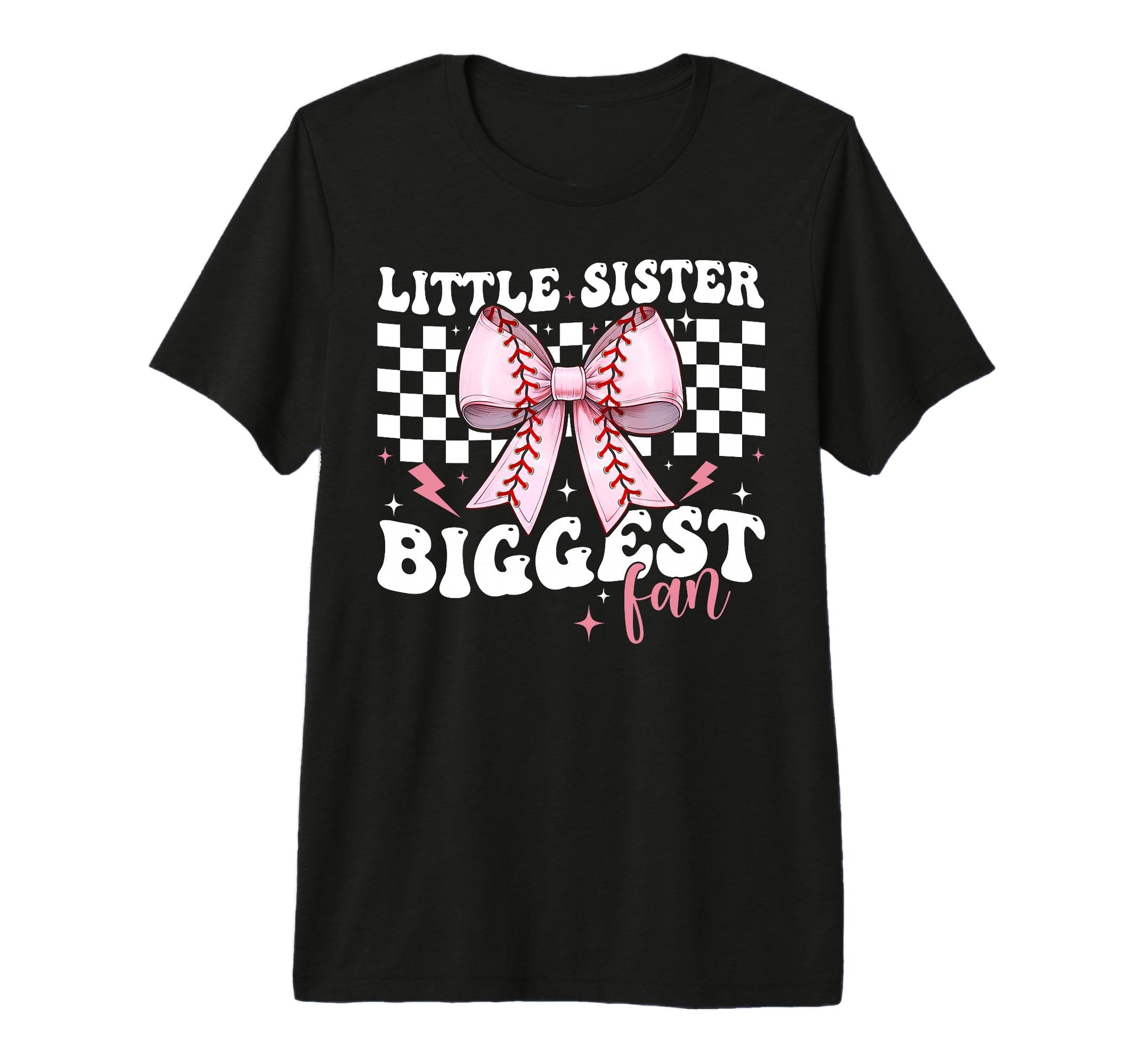 Baseball Sister Coquette Bow Little T-Shirt - Aesthetic Graphic for Adults - T-Shirt, Sweatshirt, Hoodie