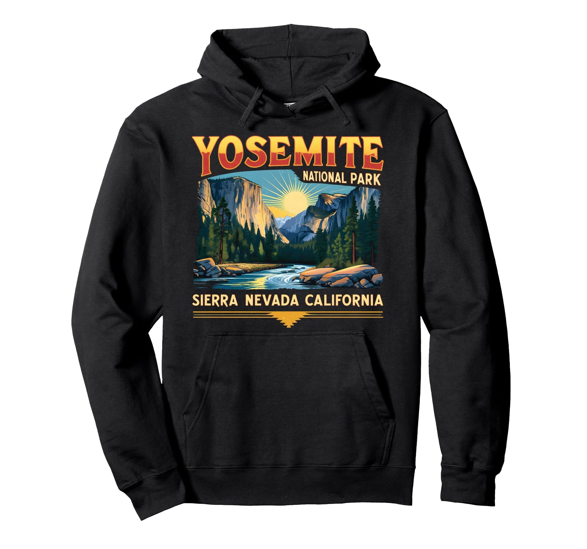 Yosemite National Park Sierra Nevada Hoodie - Unique Graphic Men Women - T-Shirt, Sweatshirt, Hoodie