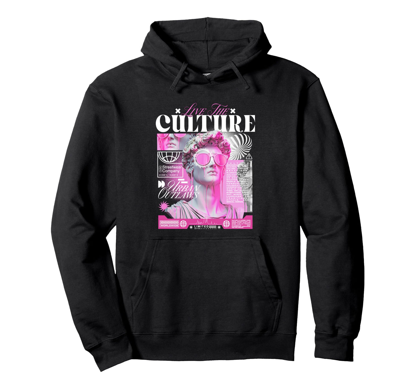 Y2K Culture Bold Urban Graffiti Aesthetic Hoodie - Unique Graphic Unisex - T-Shirt, Sweatshirt, Hoodie