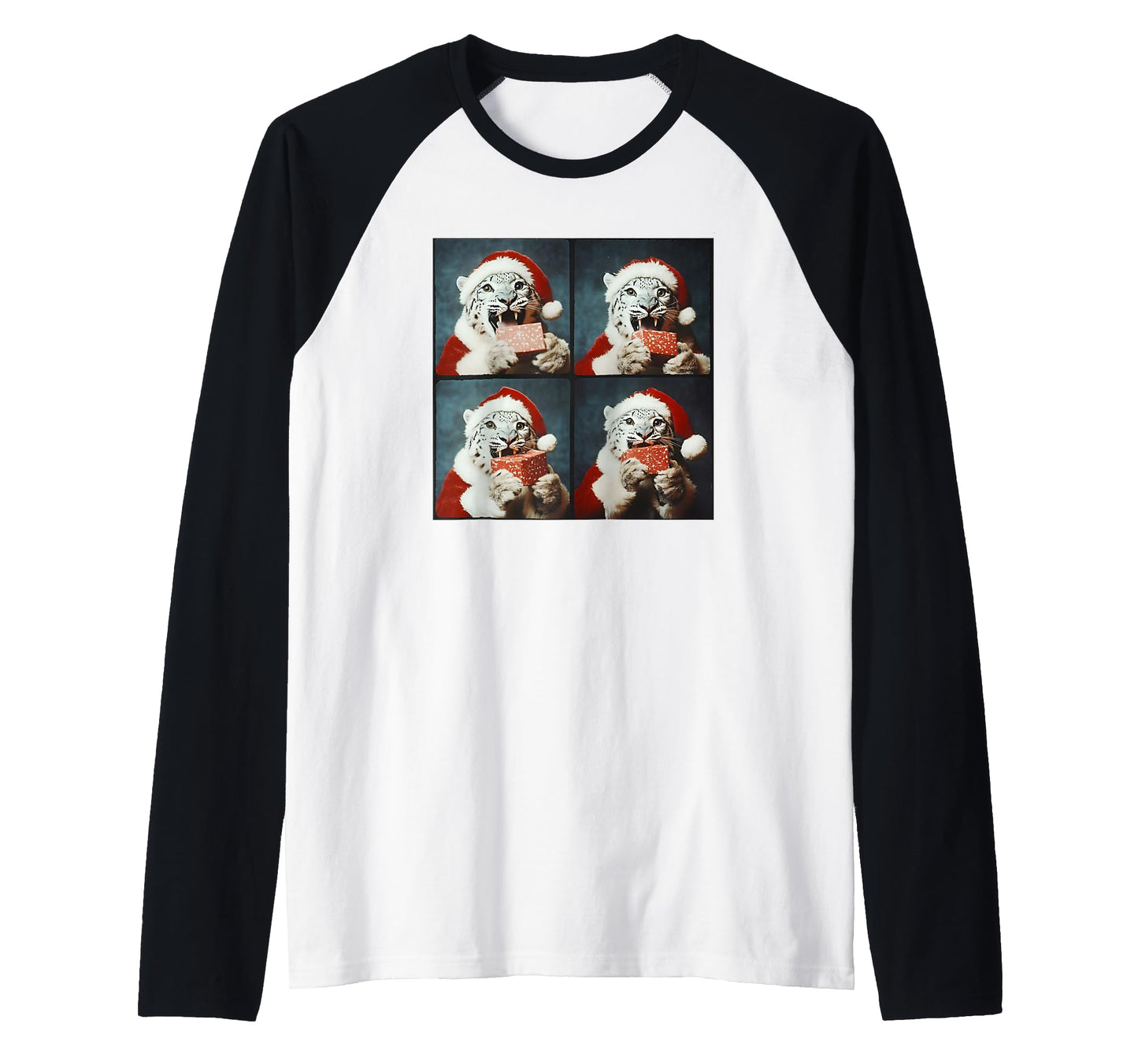 Snow Leopards Santa Animal Selfie Hoodie - Streetwear Style Unisex - T-Shirt, Sweatshirt, Hoodie