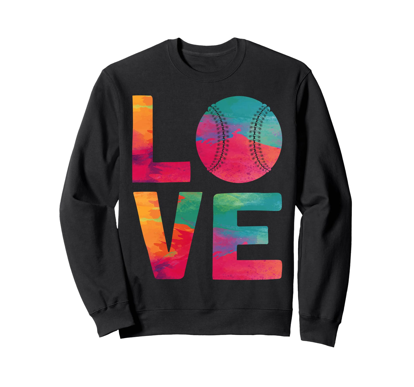 Baseball Fan Watercolor Love Sweatshirt - Streetwear Style Men Women - T-Shirt, Sweatshirt, Hoodie