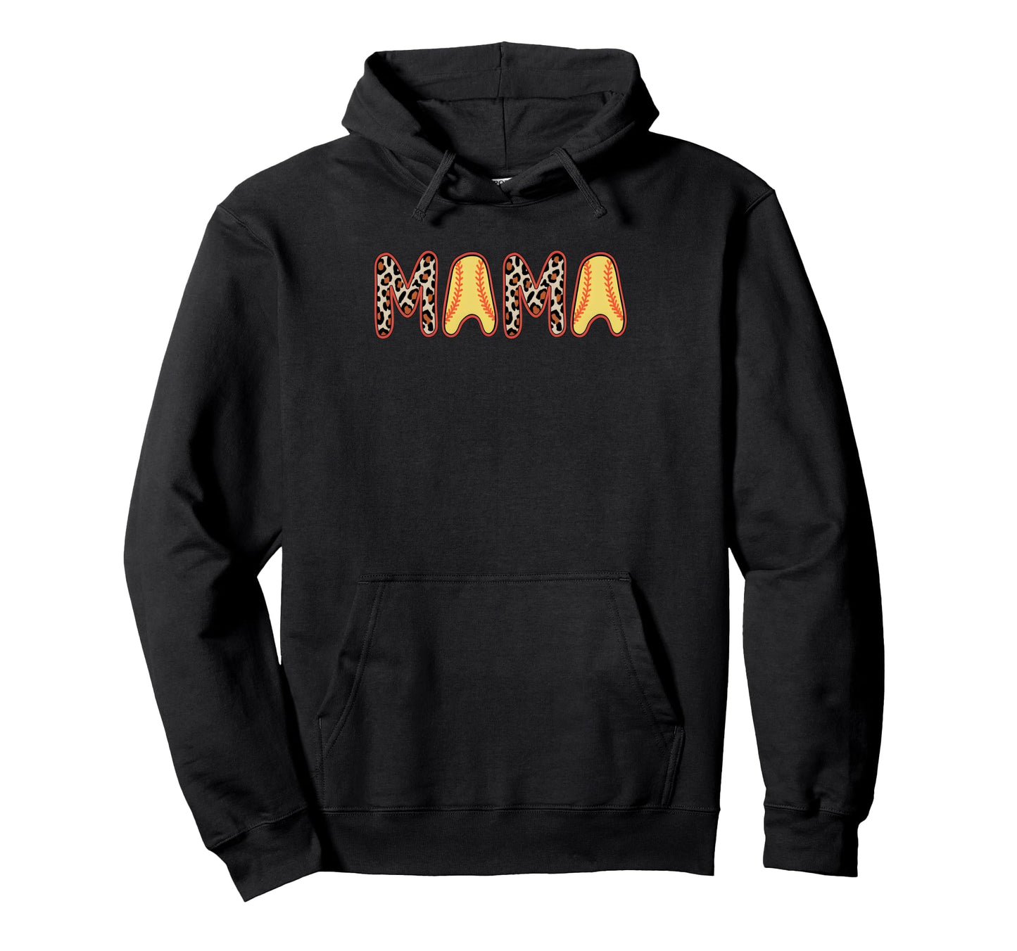 Mama Mom Both Leopard Baseball Softball Mom Hoodie - Graphic Print Unisex - T-Shirt, Sweatshirt, Hoodie