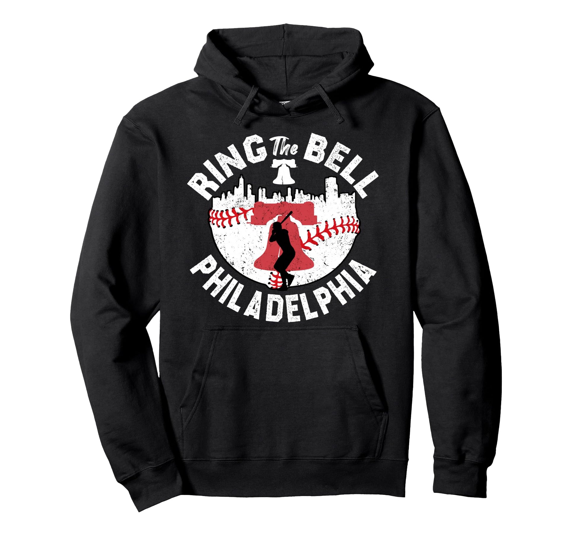 Ring Bell Baseball Hoodie - Fun Novelty Design Men Women - T-Shirt, Sweatshirt, Hoodie