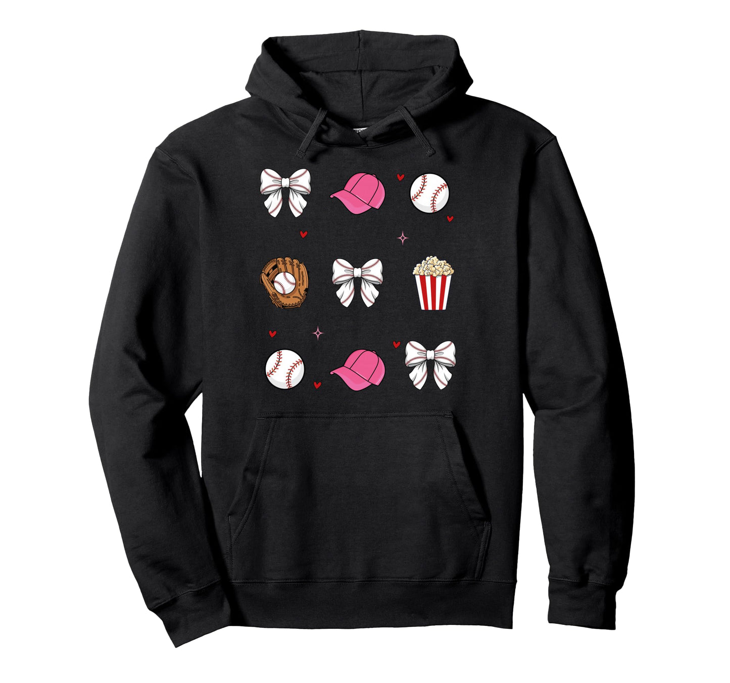 Baseball Sister Coquette Bow Hoodie - Unique Graphic Unisex - T-Shirt, Sweatshirt, Hoodie