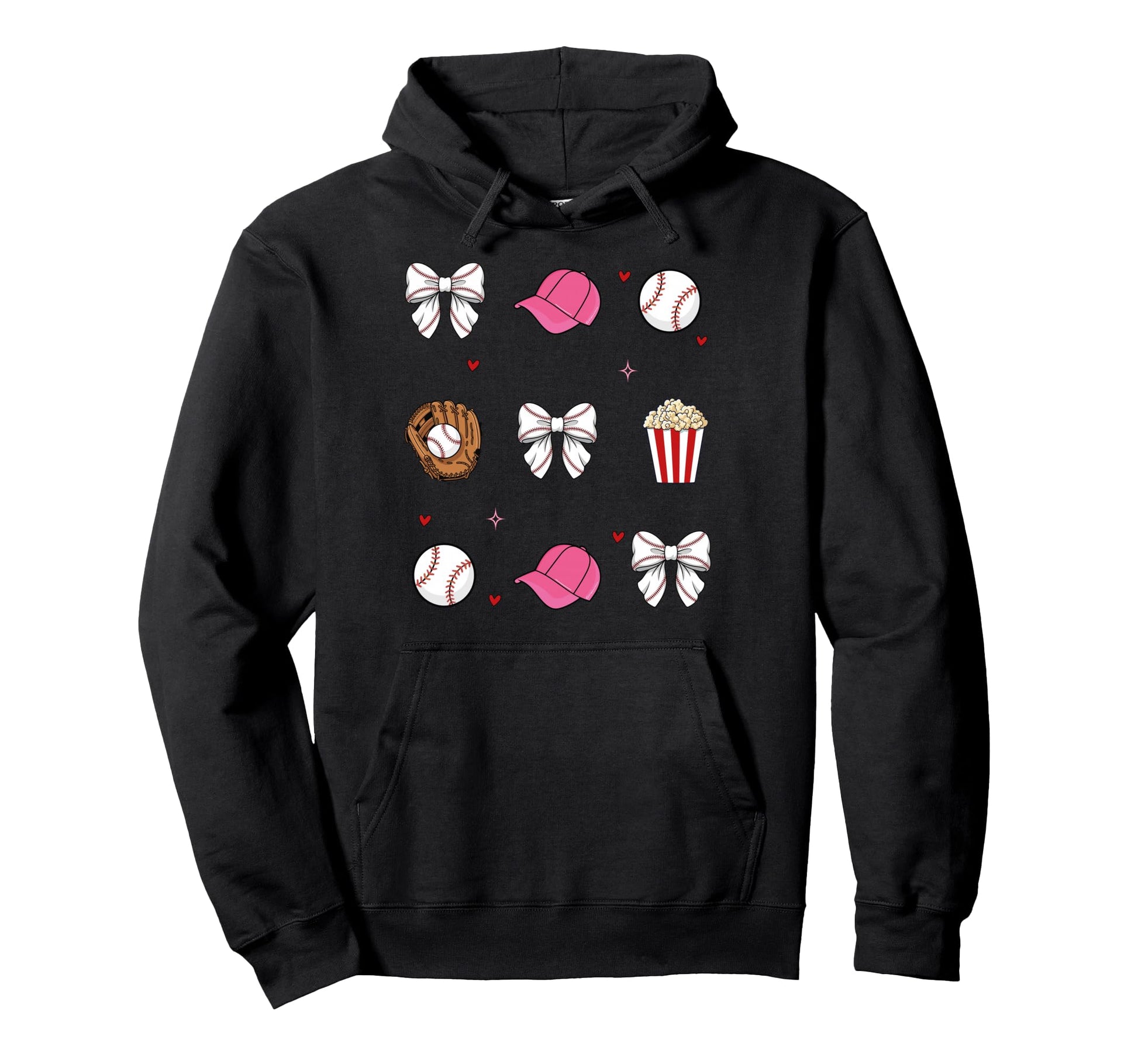 Baseball Sister Coquette Bow Hoodie - Unique Graphic Unisex - T-Shirt, Sweatshirt, Hoodie