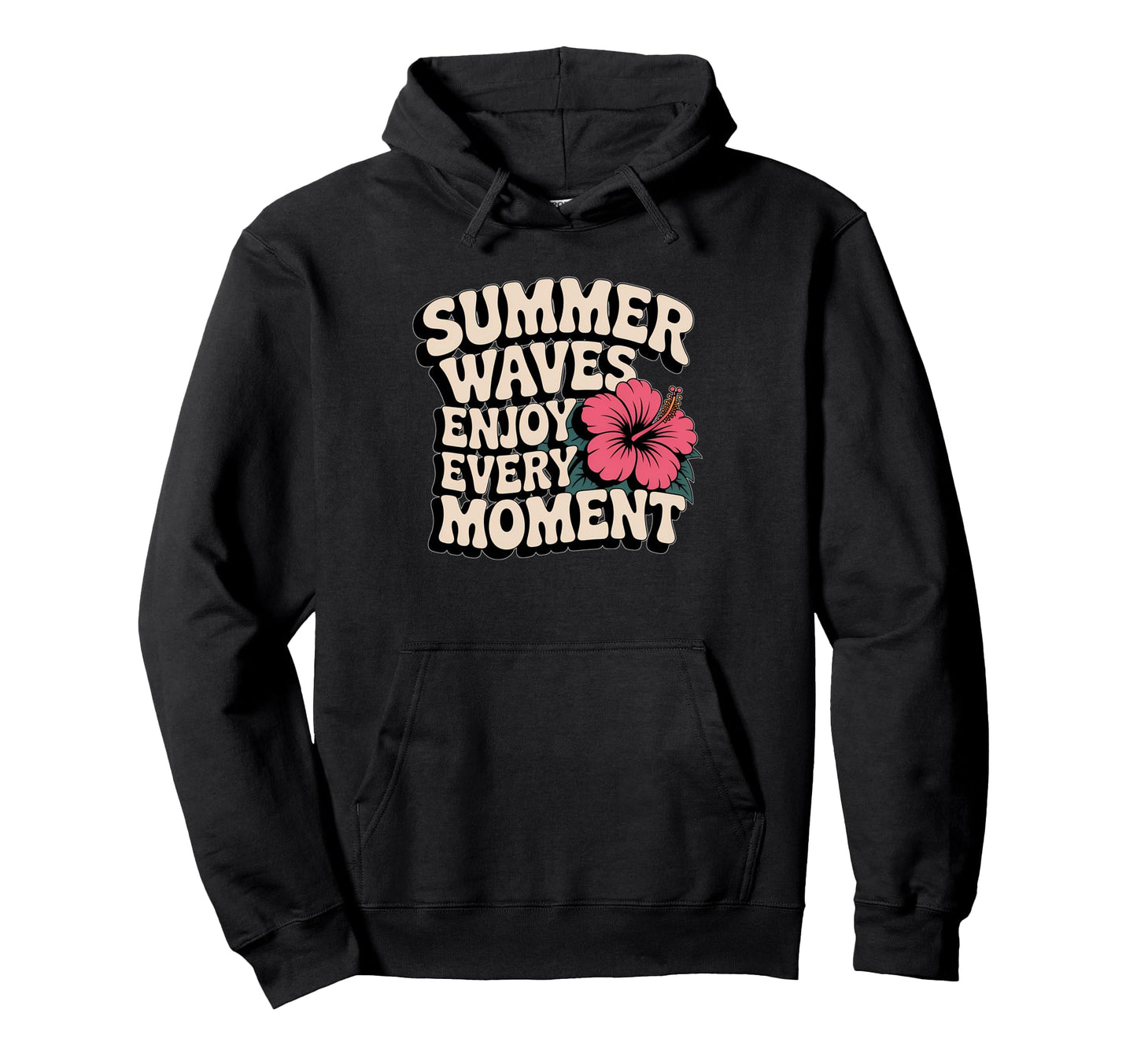 Summer Waves Typography Summer Vibes Hoodie - Aesthetic Graphic Unisex - T-Shirt, Sweatshirt, Hoodie