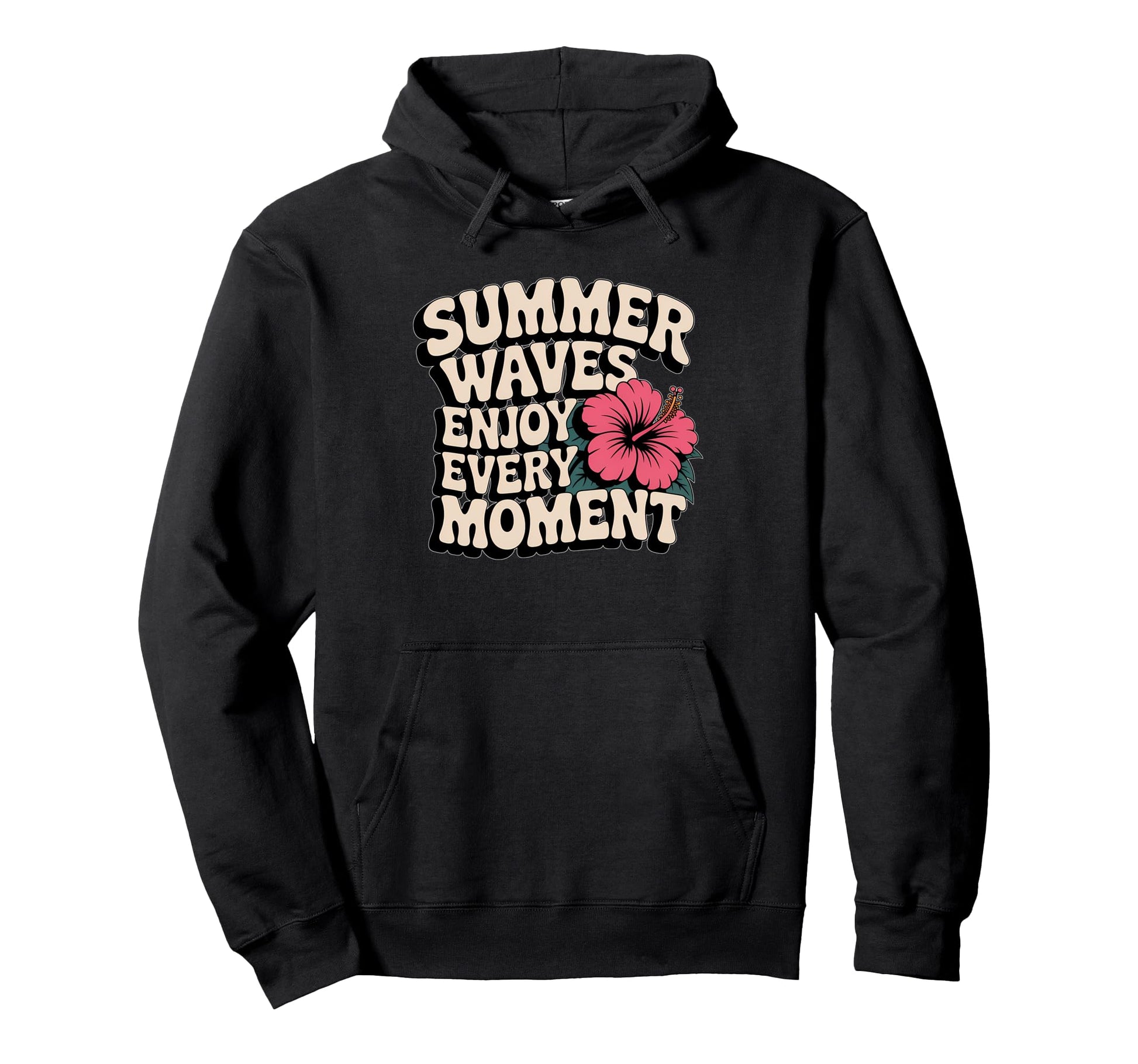 Summer Waves Typography Summer Vibes Hoodie - Aesthetic Graphic Unisex - T-Shirt, Sweatshirt, Hoodie