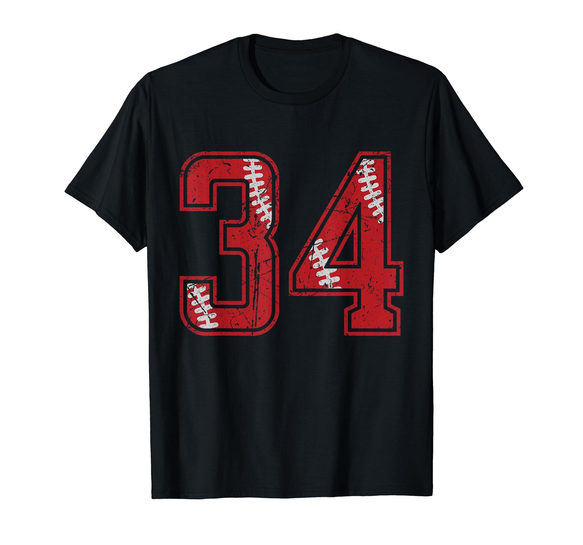 Number 34 Distressed Baseball Jersey T-Shirt - Novelty Apparel Men Women - T-Shirt, Sweatshirt, Hoodie