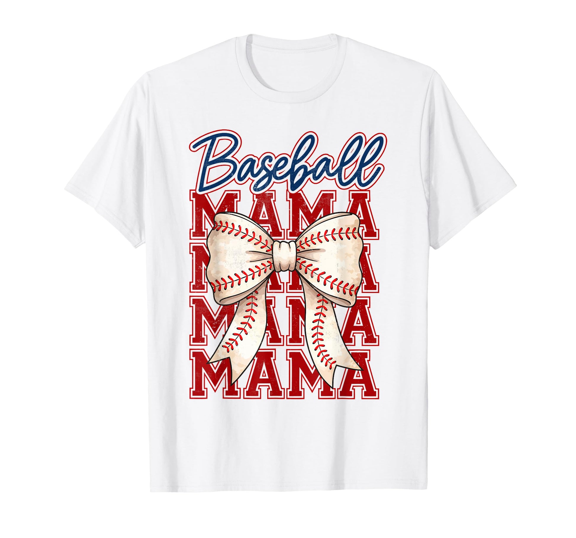 Baseball Mama Coquette Bow T-Shirt - Casual Everyday Wear Men Women - T-Shirt, Sweatshirt, Hoodie