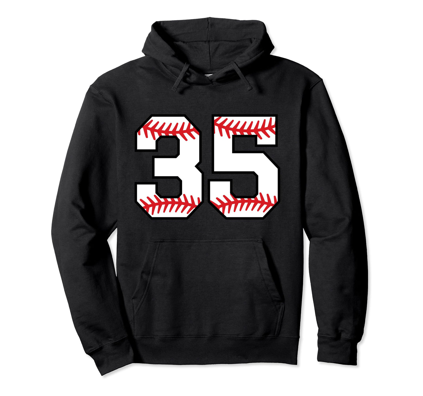 Number 35 Thirty Five Baseball Hoodie - Casual Everyday Wear for Adults - T-Shirt, Sweatshirt, Hoodie