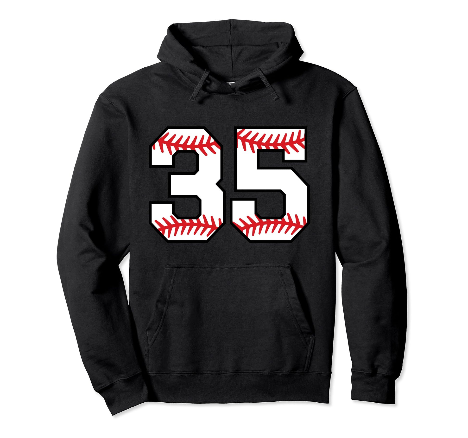 Number 35 Thirty Five Baseball Hoodie - Casual Everyday Wear for Adults - T-Shirt, Sweatshirt, Hoodie
