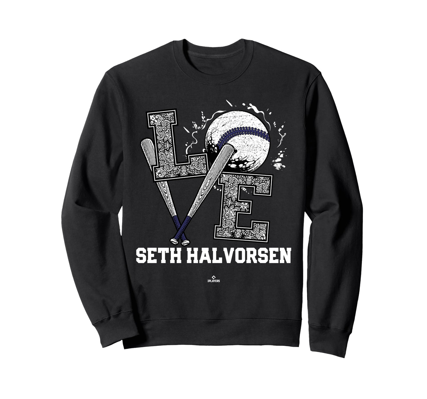 Distressed Baseball Love Seth Halvorsen Sweatshirt - Trendy Graphic Unisex - T-Shirt, Sweatshirt, Hoodie