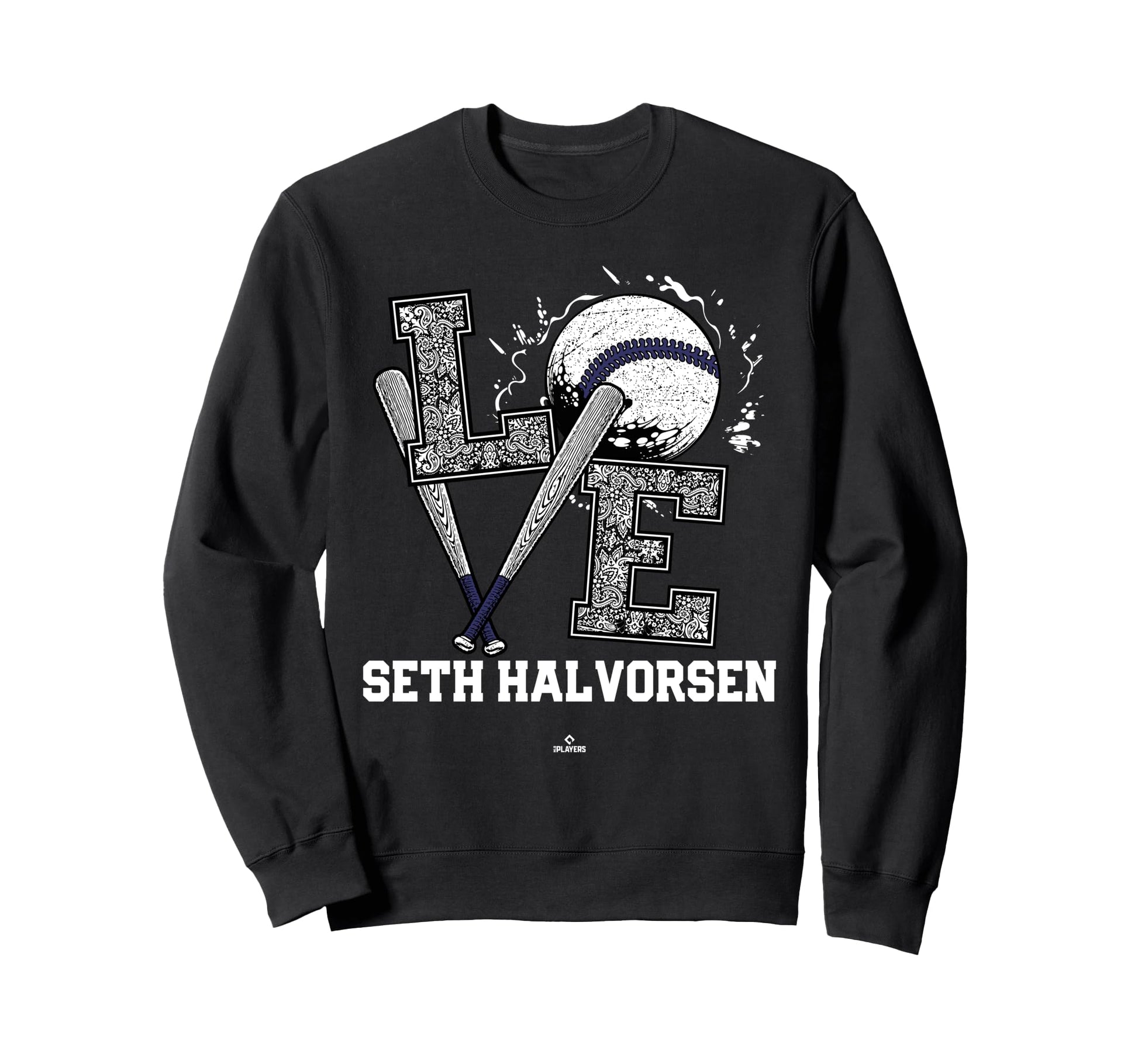 Distressed Baseball Love Seth Halvorsen Sweatshirt - Trendy Graphic Unisex - T-Shirt, Sweatshirt, Hoodie