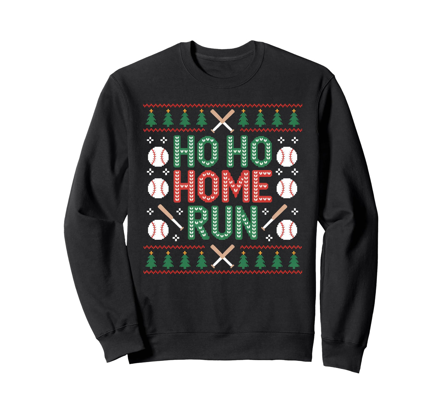 Ho Ho Home Run Ugly Funny Baseball Sweatshirt - Unique Graphic Men Women - T-Shirt, Sweatshirt, Hoodie